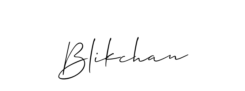 Also You can easily find your signature by using the search form. We will create Blikchan name handwritten signature images for you free of cost using Allison_Script sign style. Blikchan signature style 2 images and pictures png