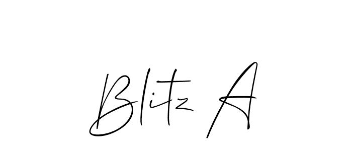 Create a beautiful signature design for name Blitz A. With this signature (Allison_Script) fonts, you can make a handwritten signature for free. Blitz A signature style 2 images and pictures png