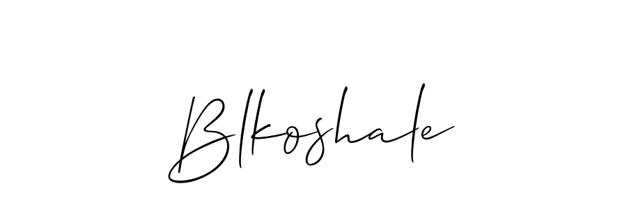 It looks lik you need a new signature style for name Blkoshale. Design unique handwritten (Allison_Script) signature with our free signature maker in just a few clicks. Blkoshale signature style 2 images and pictures png