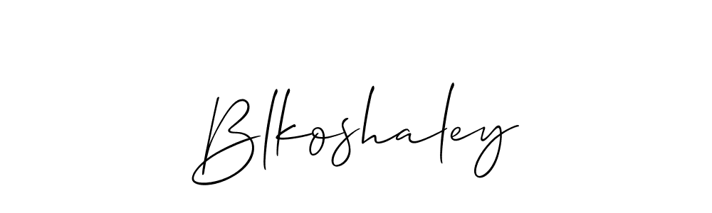 Design your own signature with our free online signature maker. With this signature software, you can create a handwritten (Allison_Script) signature for name Blkoshaley. Blkoshaley signature style 2 images and pictures png
