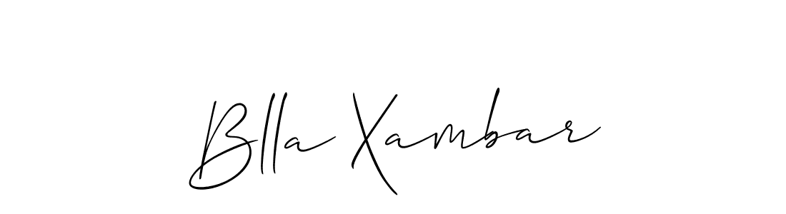 Create a beautiful signature design for name Blla Xambar. With this signature (Allison_Script) fonts, you can make a handwritten signature for free. Blla Xambar signature style 2 images and pictures png