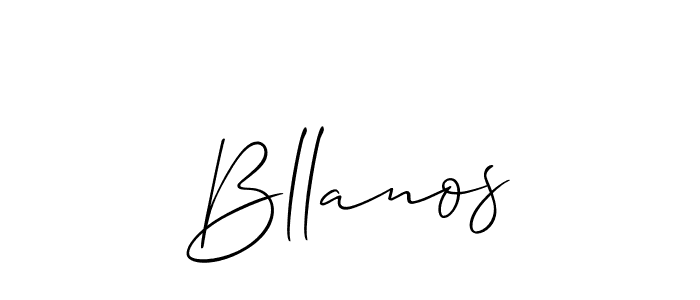 Design your own signature with our free online signature maker. With this signature software, you can create a handwritten (Allison_Script) signature for name Bllanos. Bllanos signature style 2 images and pictures png