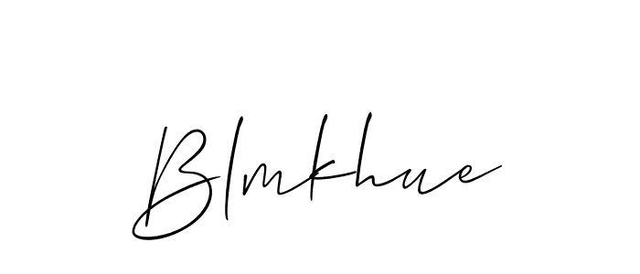 if you are searching for the best signature style for your name Blmkhue. so please give up your signature search. here we have designed multiple signature styles  using Allison_Script. Blmkhue signature style 2 images and pictures png
