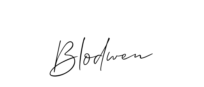 Create a beautiful signature design for name Blodwen. With this signature (Allison_Script) fonts, you can make a handwritten signature for free. Blodwen signature style 2 images and pictures png