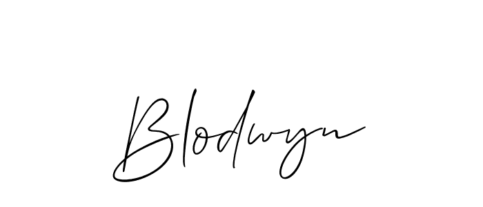 Make a beautiful signature design for name Blodwyn. With this signature (Allison_Script) style, you can create a handwritten signature for free. Blodwyn signature style 2 images and pictures png