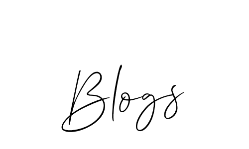 Design your own signature with our free online signature maker. With this signature software, you can create a handwritten (Allison_Script) signature for name Blogs. Blogs signature style 2 images and pictures png