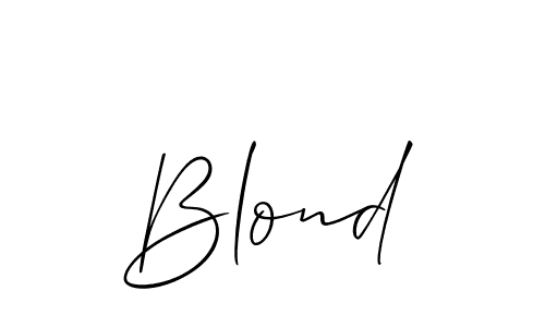 Also we have Blond name is the best signature style. Create professional handwritten signature collection using Allison_Script autograph style. Blond signature style 2 images and pictures png