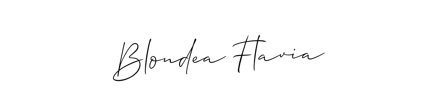 How to make Blondea Flavia name signature. Use Allison_Script style for creating short signs online. This is the latest handwritten sign. Blondea Flavia signature style 2 images and pictures png