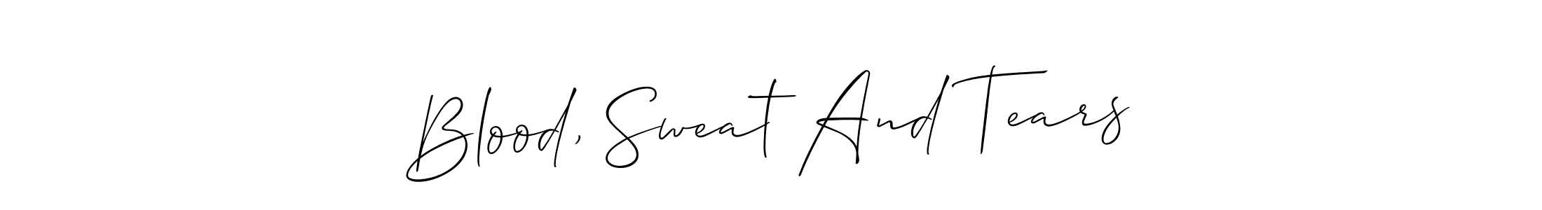 How to make Blood, Sweat And Tears name signature. Use Allison_Script style for creating short signs online. This is the latest handwritten sign. Blood, Sweat And Tears signature style 2 images and pictures png