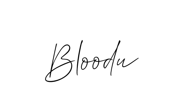 Use a signature maker to create a handwritten signature online. With this signature software, you can design (Allison_Script) your own signature for name Bloodu. Bloodu signature style 2 images and pictures png