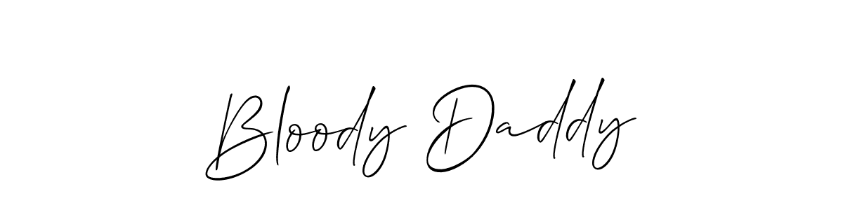 Make a beautiful signature design for name Bloody Daddy. With this signature (Allison_Script) style, you can create a handwritten signature for free. Bloody Daddy signature style 2 images and pictures png
