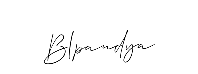 Make a beautiful signature design for name Blpandya. With this signature (Allison_Script) style, you can create a handwritten signature for free. Blpandya signature style 2 images and pictures png