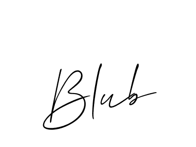if you are searching for the best signature style for your name Blub. so please give up your signature search. here we have designed multiple signature styles  using Allison_Script. Blub signature style 2 images and pictures png