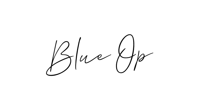 It looks lik you need a new signature style for name Blue Op. Design unique handwritten (Allison_Script) signature with our free signature maker in just a few clicks. Blue Op signature style 2 images and pictures png