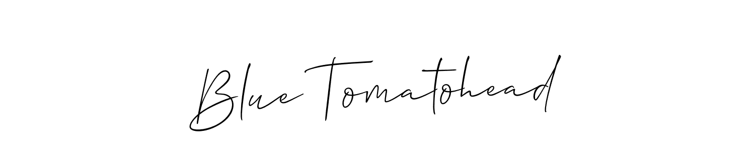 Also You can easily find your signature by using the search form. We will create Blue Tomatohead name handwritten signature images for you free of cost using Allison_Script sign style. Blue Tomatohead signature style 2 images and pictures png