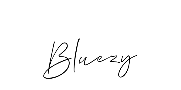 Use a signature maker to create a handwritten signature online. With this signature software, you can design (Allison_Script) your own signature for name Bluezy. Bluezy signature style 2 images and pictures png