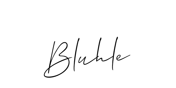 Create a beautiful signature design for name Bluhle. With this signature (Allison_Script) fonts, you can make a handwritten signature for free. Bluhle signature style 2 images and pictures png
