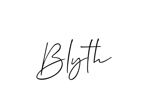 Use a signature maker to create a handwritten signature online. With this signature software, you can design (Allison_Script) your own signature for name Blyth. Blyth signature style 2 images and pictures png