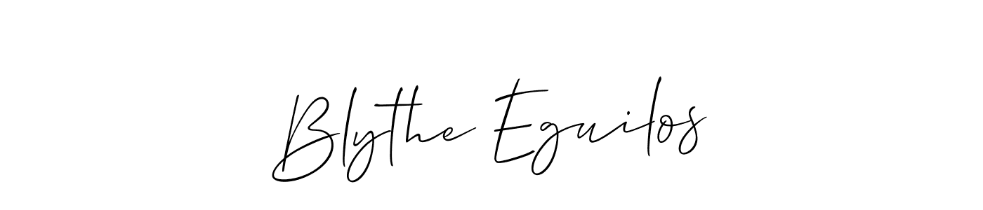 How to make Blythe Eguilos name signature. Use Allison_Script style for creating short signs online. This is the latest handwritten sign. Blythe Eguilos signature style 2 images and pictures png