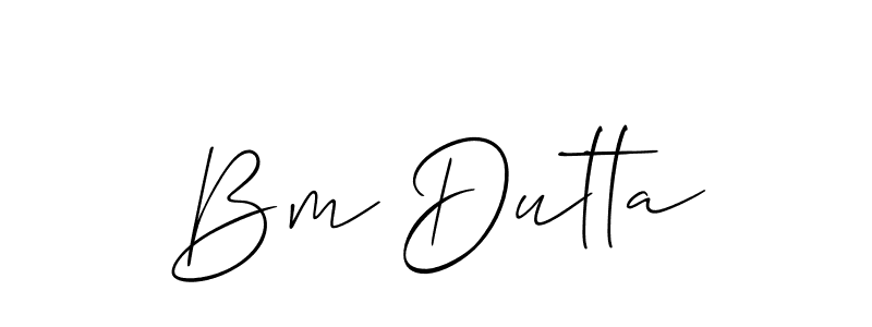 How to make Bm Dutta name signature. Use Allison_Script style for creating short signs online. This is the latest handwritten sign. Bm Dutta signature style 2 images and pictures png