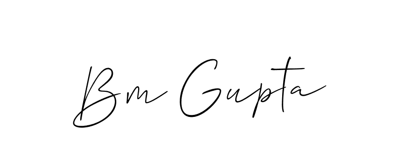 Make a beautiful signature design for name Bm Gupta. With this signature (Allison_Script) style, you can create a handwritten signature for free. Bm Gupta signature style 2 images and pictures png