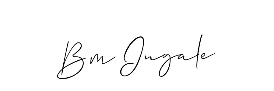 The best way (Allison_Script) to make a short signature is to pick only two or three words in your name. The name Bm Ingale include a total of six letters. For converting this name. Bm Ingale signature style 2 images and pictures png