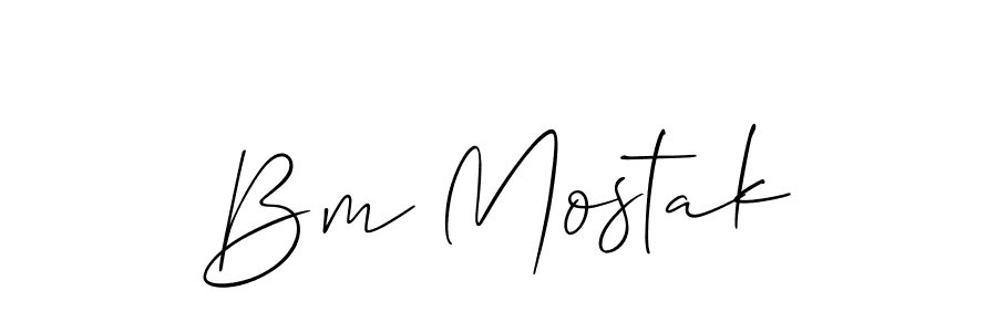 You should practise on your own different ways (Allison_Script) to write your name (Bm Mostak) in signature. don't let someone else do it for you. Bm Mostak signature style 2 images and pictures png