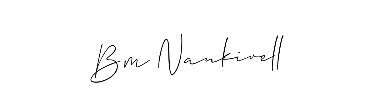 Use a signature maker to create a handwritten signature online. With this signature software, you can design (Allison_Script) your own signature for name Bm Nankivell. Bm Nankivell signature style 2 images and pictures png