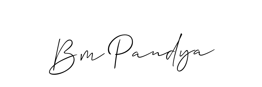 This is the best signature style for the Bm Pandya name. Also you like these signature font (Allison_Script). Mix name signature. Bm Pandya signature style 2 images and pictures png