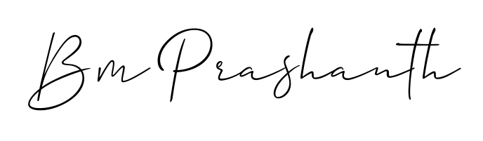Allison_Script is a professional signature style that is perfect for those who want to add a touch of class to their signature. Get Bm Prashanth name fancy signature for free. Bm Prashanth signature style 2 images and pictures png