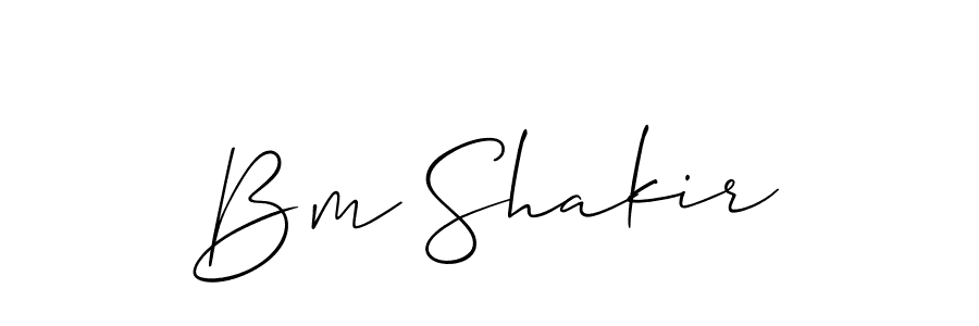 if you are searching for the best signature style for your name Bm Shakir. so please give up your signature search. here we have designed multiple signature styles  using Allison_Script. Bm Shakir signature style 2 images and pictures png