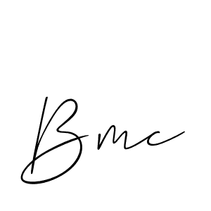 Design your own signature with our free online signature maker. With this signature software, you can create a handwritten (Allison_Script) signature for name Bmc. Bmc signature style 2 images and pictures png