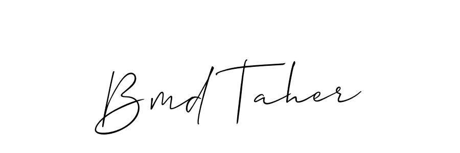 Use a signature maker to create a handwritten signature online. With this signature software, you can design (Allison_Script) your own signature for name Bmd Taher. Bmd Taher signature style 2 images and pictures png