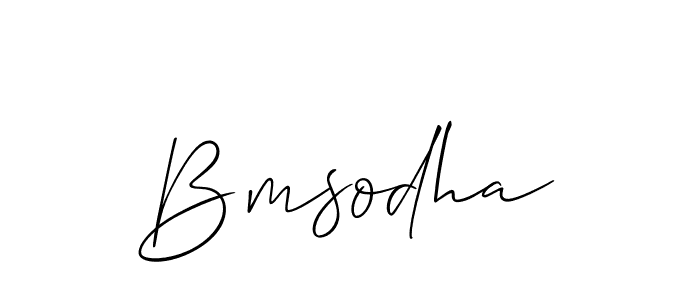 Create a beautiful signature design for name Bmsodha. With this signature (Allison_Script) fonts, you can make a handwritten signature for free. Bmsodha signature style 2 images and pictures png