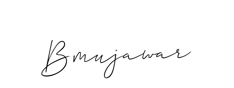 Create a beautiful signature design for name Bmujawar. With this signature (Allison_Script) fonts, you can make a handwritten signature for free. Bmujawar signature style 2 images and pictures png