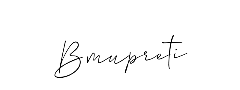 Make a short Bmupreti signature style. Manage your documents anywhere anytime using Allison_Script. Create and add eSignatures, submit forms, share and send files easily. Bmupreti signature style 2 images and pictures png