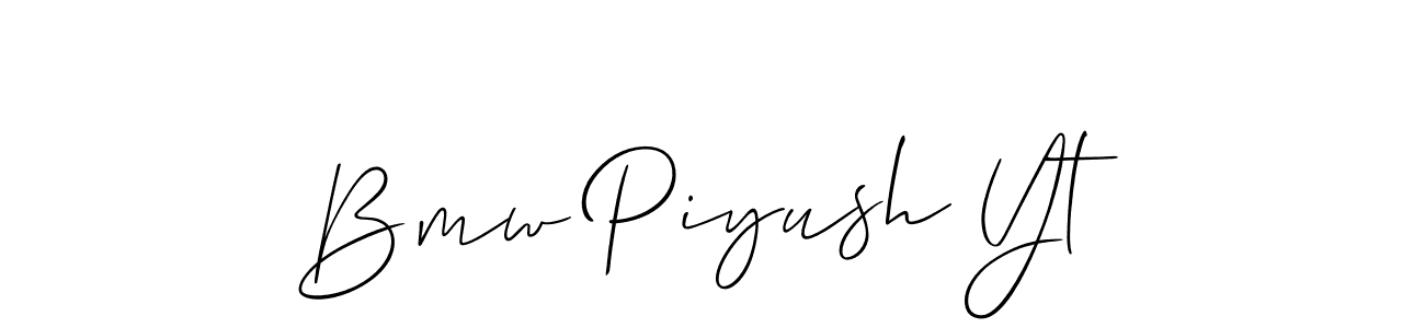Allison_Script is a professional signature style that is perfect for those who want to add a touch of class to their signature. It is also a great choice for those who want to make their signature more unique. Get Bmw Piyush Yt name to fancy signature for free. Bmw Piyush Yt signature style 2 images and pictures png