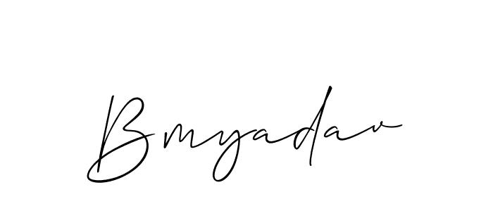 Design your own signature with our free online signature maker. With this signature software, you can create a handwritten (Allison_Script) signature for name Bmyadav. Bmyadav signature style 2 images and pictures png