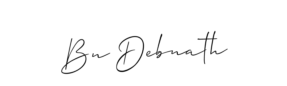 Make a beautiful signature design for name Bn Debnath. With this signature (Allison_Script) style, you can create a handwritten signature for free. Bn Debnath signature style 2 images and pictures png