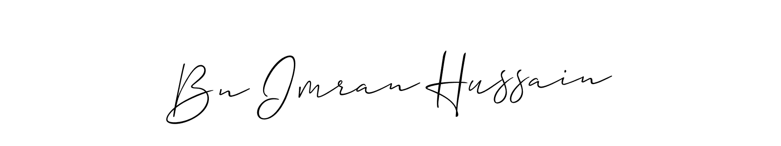 Similarly Allison_Script is the best handwritten signature design. Signature creator online .You can use it as an online autograph creator for name Bn Imran Hussain. Bn Imran Hussain signature style 2 images and pictures png