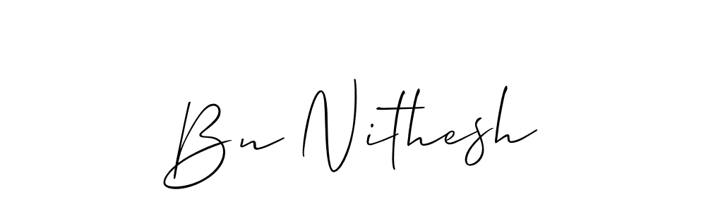 How to Draw Bn Nithesh signature style? Allison_Script is a latest design signature styles for name Bn Nithesh. Bn Nithesh signature style 2 images and pictures png