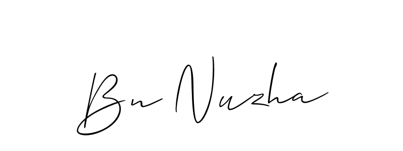 How to make Bn Nuzha name signature. Use Allison_Script style for creating short signs online. This is the latest handwritten sign. Bn Nuzha signature style 2 images and pictures png