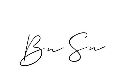 How to make Bn Sn name signature. Use Allison_Script style for creating short signs online. This is the latest handwritten sign. Bn Sn signature style 2 images and pictures png