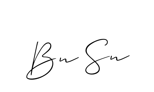 The best way (Allison_Script) to make a short signature is to pick only two or three words in your name. The name Bn Sn include a total of six letters. For converting this name. Bn Sn signature style 2 images and pictures png