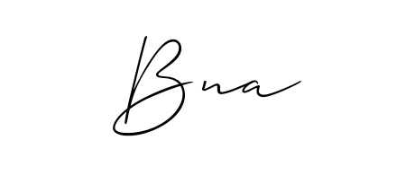 Transform the name Bna into a signature masterpiece using Allison_Script font. Ideal for photographers, artists, and creators looking for watermarks. Bna signature style 2 images and pictures png