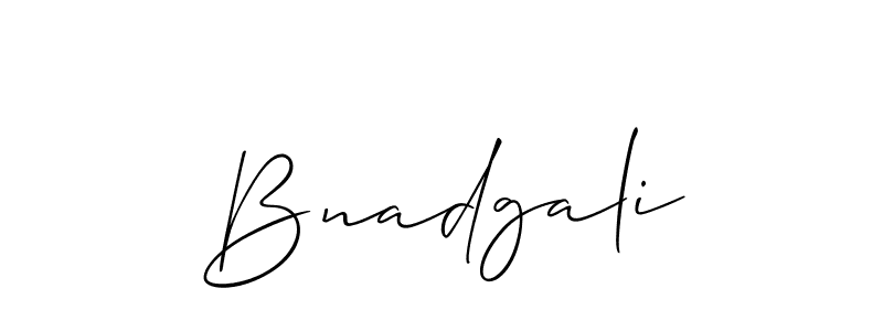 You should practise on your own different ways (Allison_Script) to write your name (Bnadgali) in signature. don't let someone else do it for you. Bnadgali signature style 2 images and pictures png