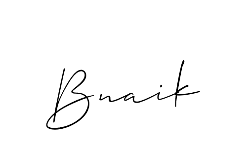 How to make Bnaik signature? Allison_Script is a professional autograph style. Create handwritten signature for Bnaik name. Bnaik signature style 2 images and pictures png