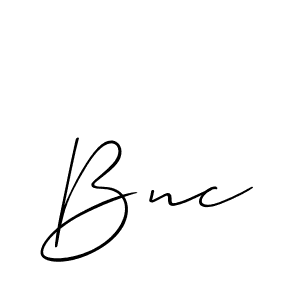 Design your own signature with our free online signature maker. With this signature software, you can create a handwritten (Allison_Script) signature for name Bnc. Bnc signature style 2 images and pictures png