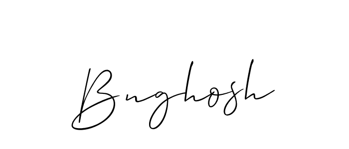 Create a beautiful signature design for name Bnghosh. With this signature (Allison_Script) fonts, you can make a handwritten signature for free. Bnghosh signature style 2 images and pictures png