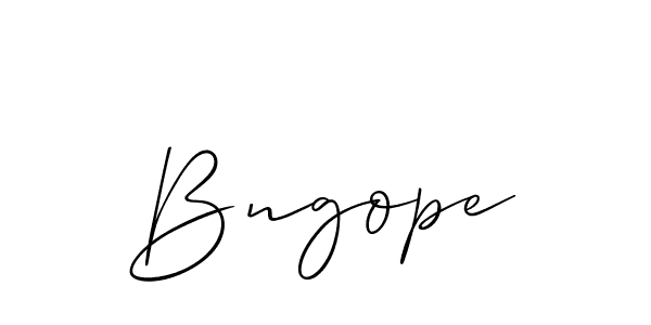 if you are searching for the best signature style for your name Bngope. so please give up your signature search. here we have designed multiple signature styles  using Allison_Script. Bngope signature style 2 images and pictures png